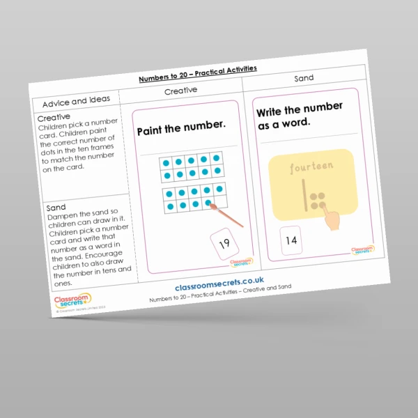 An image of the Numbers to 20 Practical Activities Resource