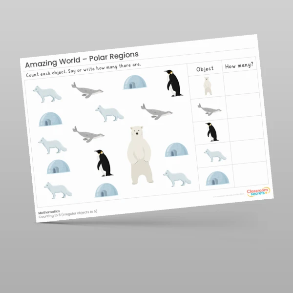 An image of the Amazing World - Polar Regions Maths Activities Resource