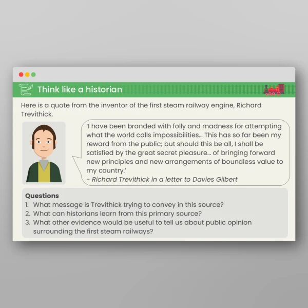 An image of the Lesson 1: What Were the Earliest Trains Like? PPT Resource