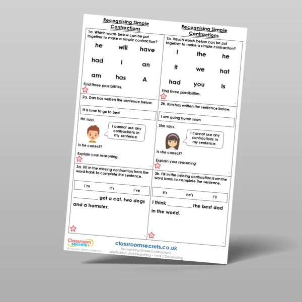An image of the Free Recognising Simple Contractions Application and Reasoning Resource