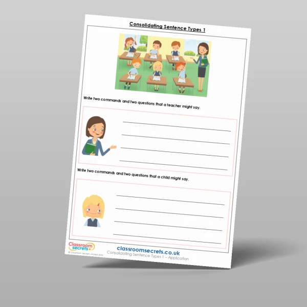 An image of the Consolidating Sentence Types 1 Application Resource