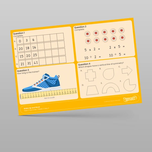 An image of the Summer 1 Week 2 Wake Up and Work Resource