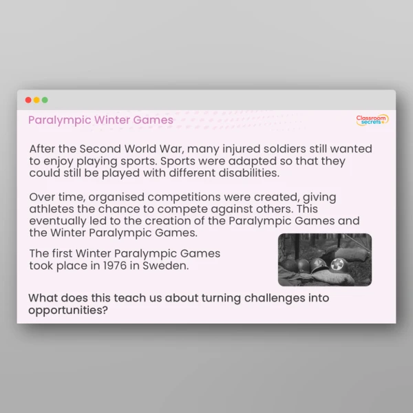 An image of the Paralympic Winter Games Whole School Assembly Resource