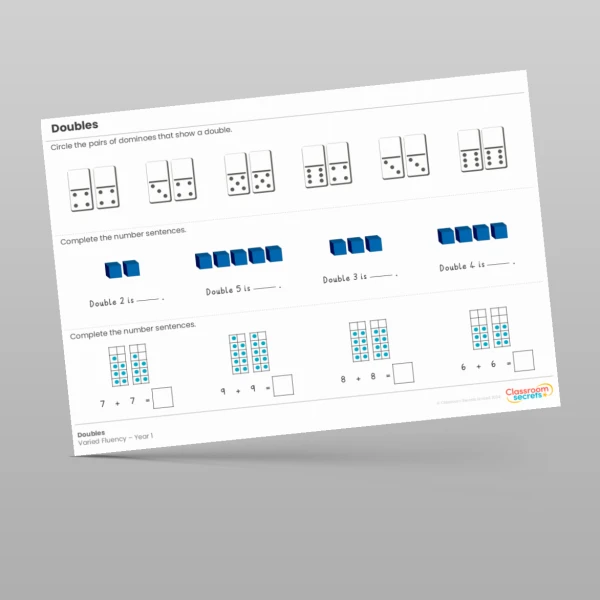An image of the Doubles Varied Fluency Resource