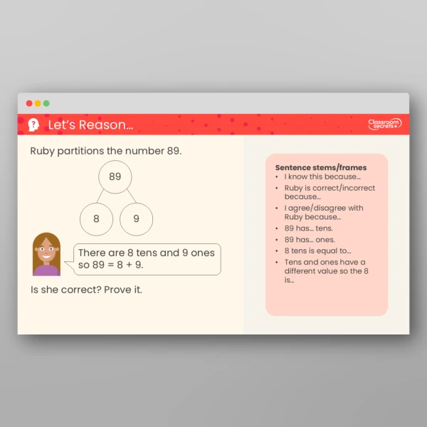 An image of the Partition Numbers to 100 Teaching PPT Resource