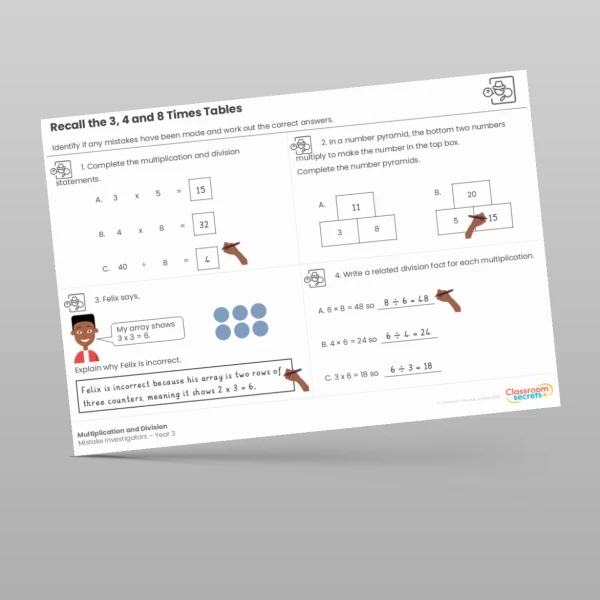 An image of the Multiplication and Division Mistake Investigators Resource
