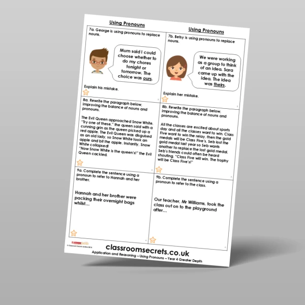 An image of the Using Pronouns Application and Reasoning Resource