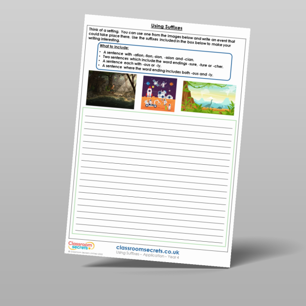 Year 4 Using Suffixes Application Resource | Classroom Secrets