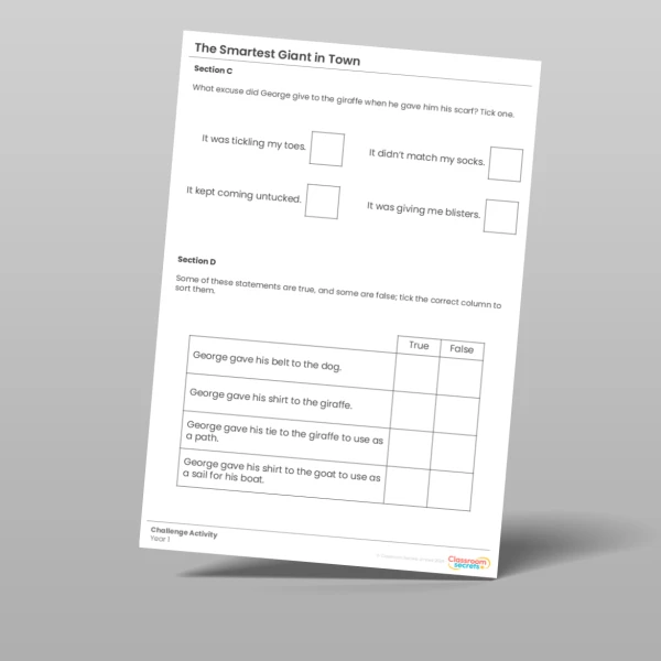 An image of the The Smartest Giant in Town Whole Class Guided Reading Pack Resource