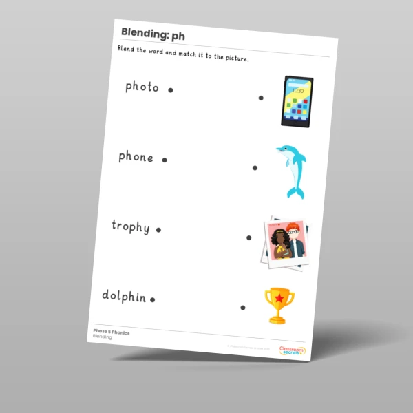 An image of the Phonics Blending Activities: ph Resource
