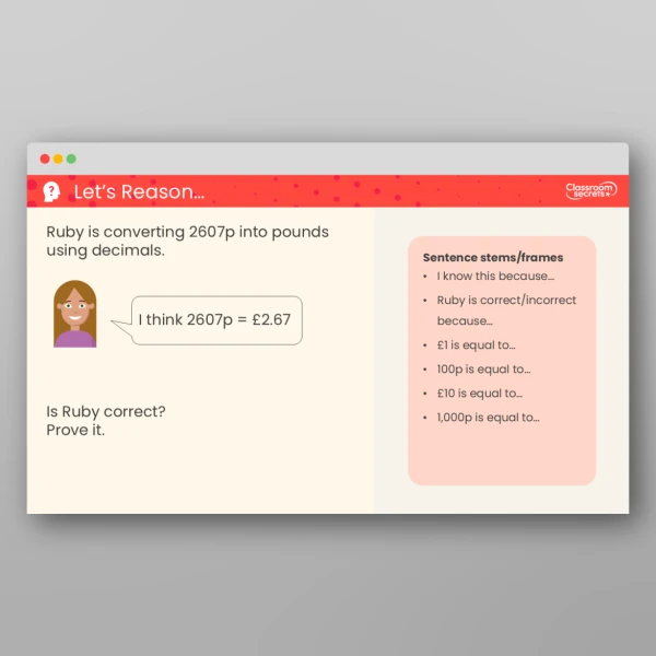 An image of the Convert between Pounds and Pence Teaching PPT Resource