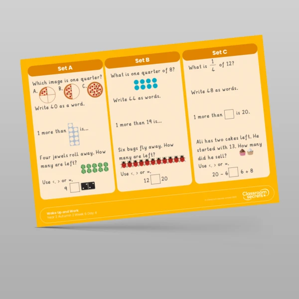 An image of the Autumn 2 Week 6 Wake Up and Work Resource