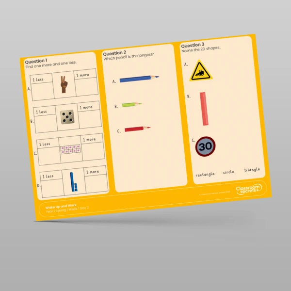 An image of the Spring 1 Week 1 Wake Up and Work Resource