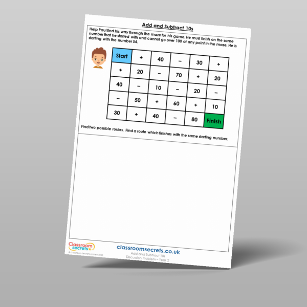Year 2 Add And Subtract 10s Discussion Problem Resource | Classroom Secrets