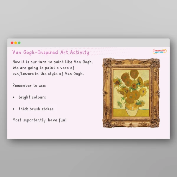 An image of the Van Gogh Inspired Art Activity Resource