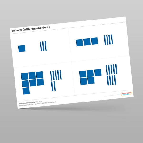 An image of the Represent Numbers to 1,000 (with Placeholders) Additional Scaffolds Resource