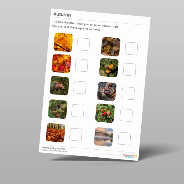 An image of the Autumn Signs of Autumn Checklist Resource