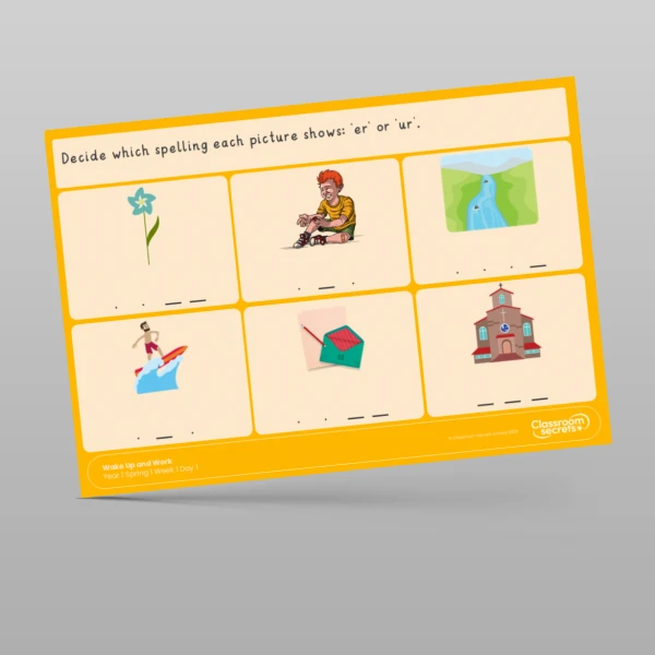 An image of the Spring 1 Week 1 Wake Up and Work Resource