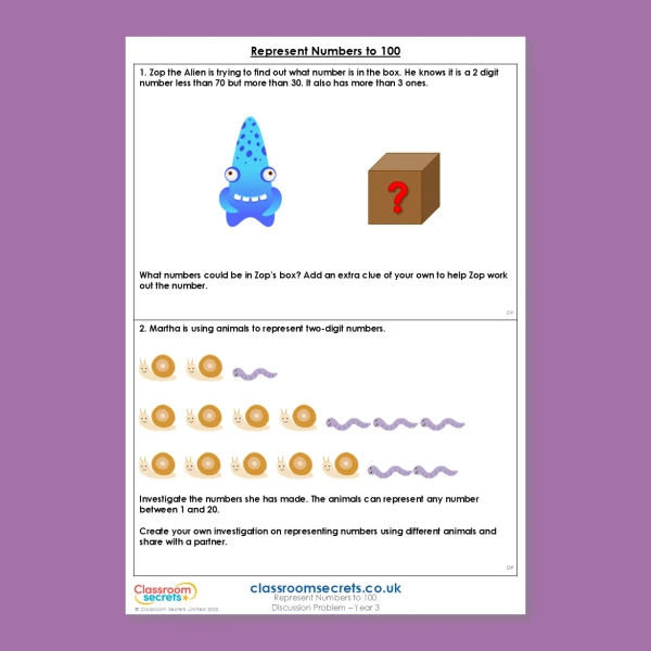 Year 3 Represent Numbers to 100 Place Value Deeper Reasoning Discussion Problem