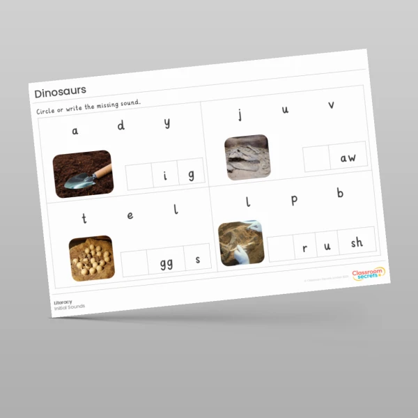 An image of the Dinosaurs Literacy Activities Resource