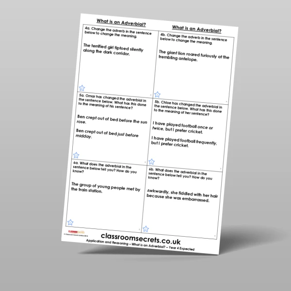 An image of the What is an Adverbial? Application and Reasoning Resource