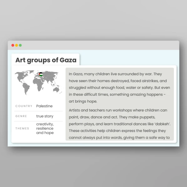 An image of the Around the World in 80 Stories - Middle East Resource