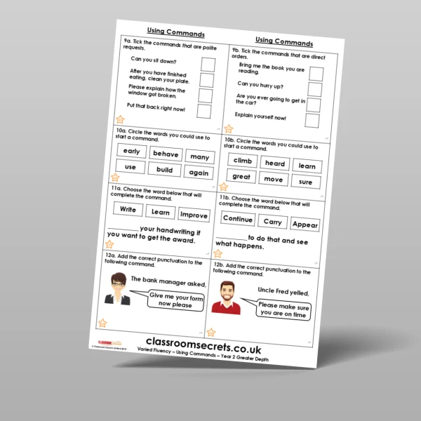 An image of the Using Commands Varied Fluency Resource