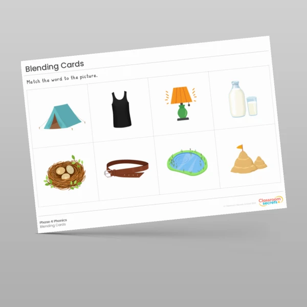 An image of the Blending Cards: CVCC Words Resource