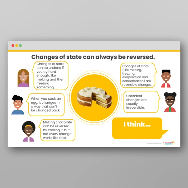 An image of the Properties and Changes of Materials Concept Cartoons Resource