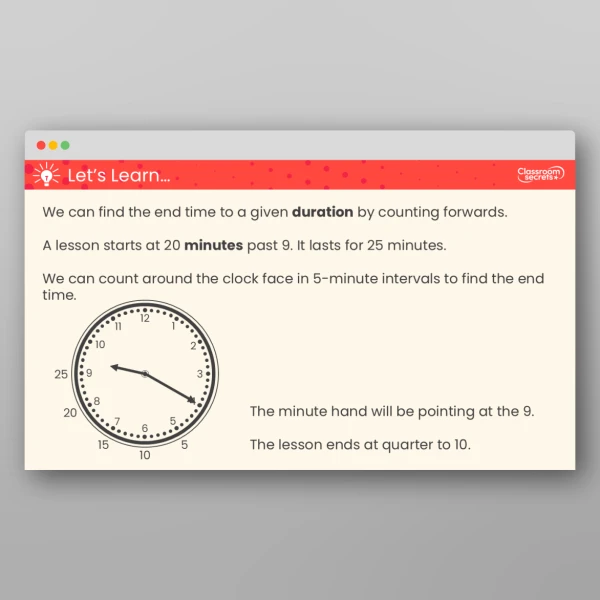 An image of the Hours and Minutes - Use Durations Teaching PPT Resource