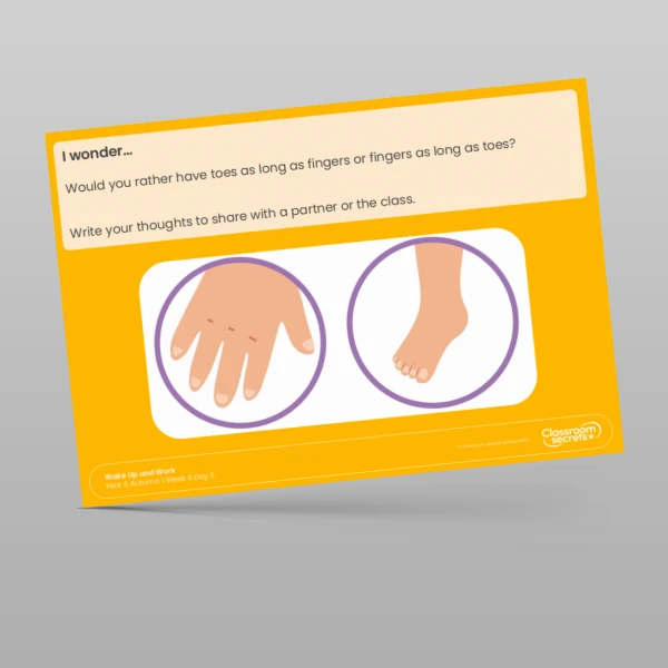 An image of the Autumn 1 Week 6 Wake Up and Work Resource