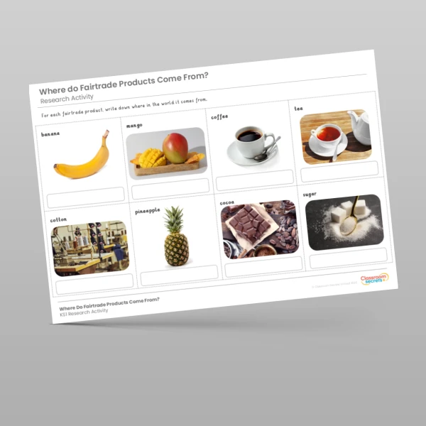 An image of the Where do Fairtrade Products Come From? Research Activity Resource
