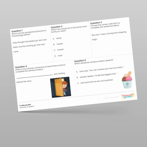 An image of the 5-Minute GPS Summer 2 Week 5 Resource