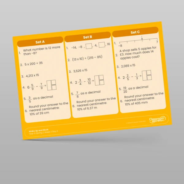 An image of the Spring 2 Week 3 Wake Up and Work Resource