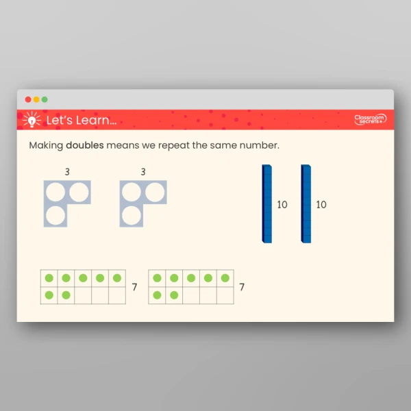 An image of the Doubles Teaching PPT Resource