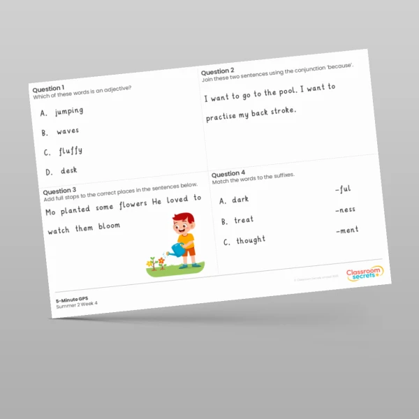 An image of the 5-Minute GPS Summer 2 Week 4 Resource