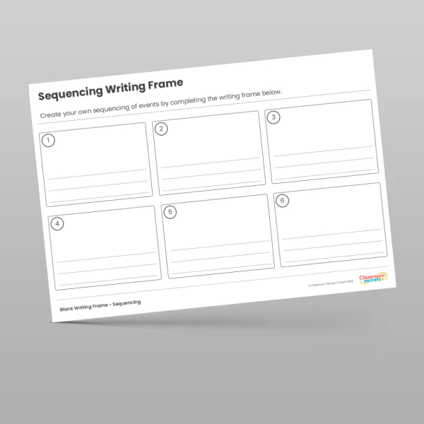 An image of the Blank Writing Frame Sequencing Resource