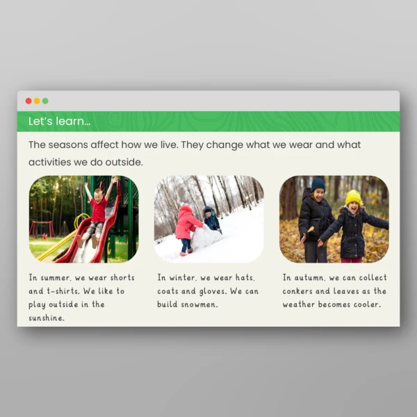An image of the Seasons of the UK Geography PPT Resource