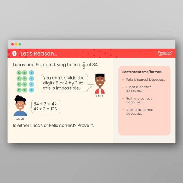An image of the Calculate a Fraction of a Quantity Teaching PPT Resource