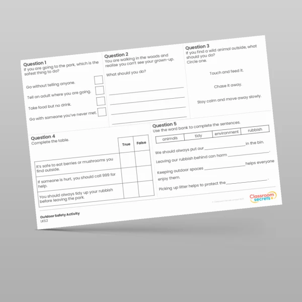 An image of the Outdoor Safety Activity Resource