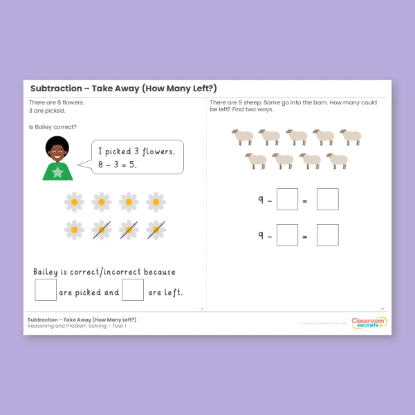 Year 1 Subtraction Take Away How Many Left Addition And Subtraction ...