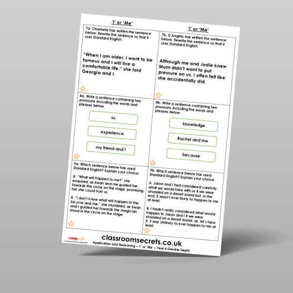 An image of the 'I' or 'Me' Application and Reasoning Resource