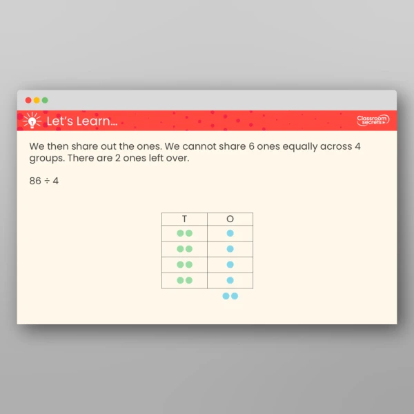 An image of the Divide a 2-Digit Number by a 1-Digit Number (2) Teaching PPT Resource