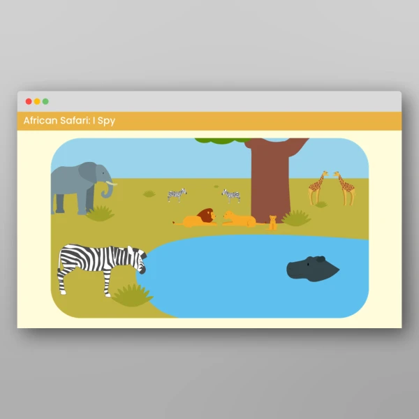 An image of the Amazing World - African Safari Visual Discrimination Activities Resource