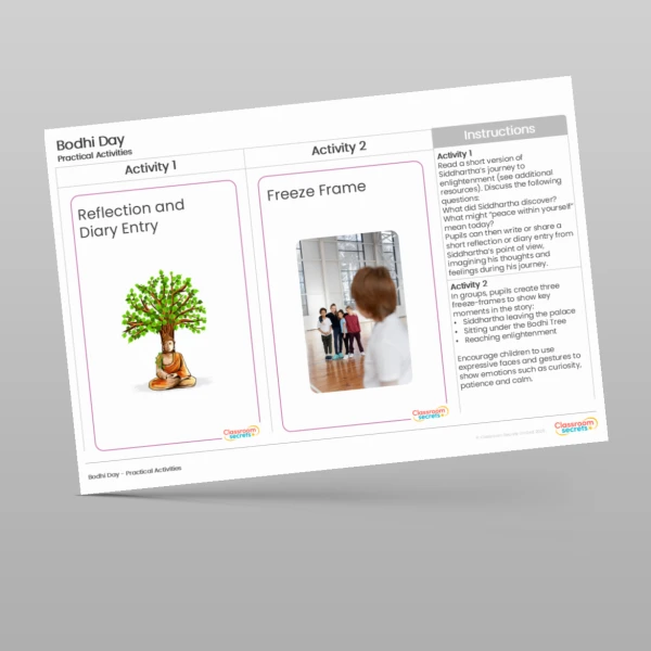 An image of the Bodhi Day Practical Activities Resource