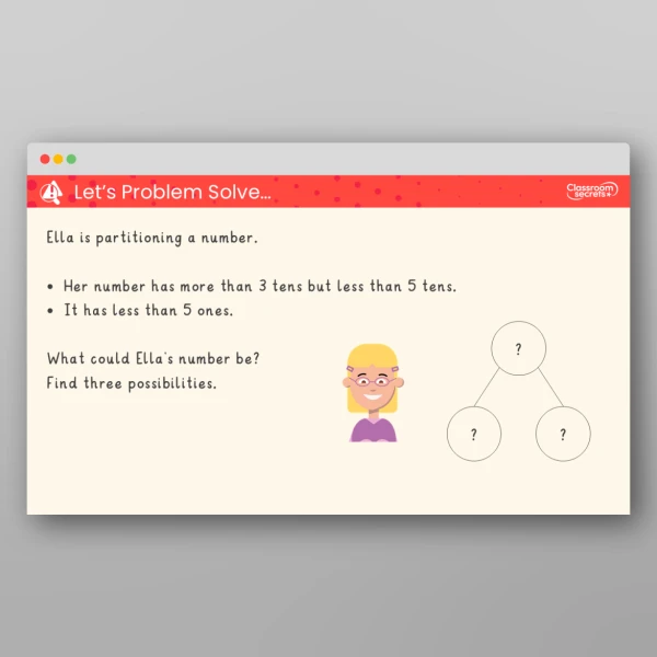 An image of the Partition Numbers to 100 Teaching PPT Resource