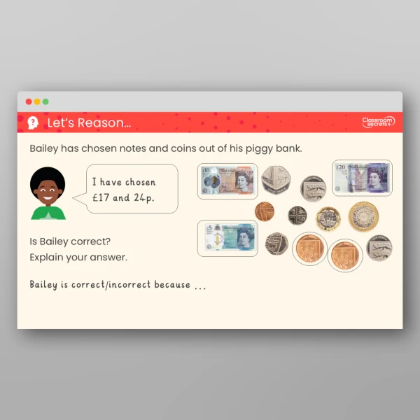 An image of the Choose Notes and Coins Teaching PPT Resource