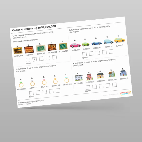 An image of the Order Numbers up to 10,000,000 Fluency Resource