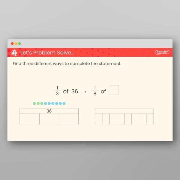 An image of the Unit Fractions of a Set of Objects Teaching PPT Resource