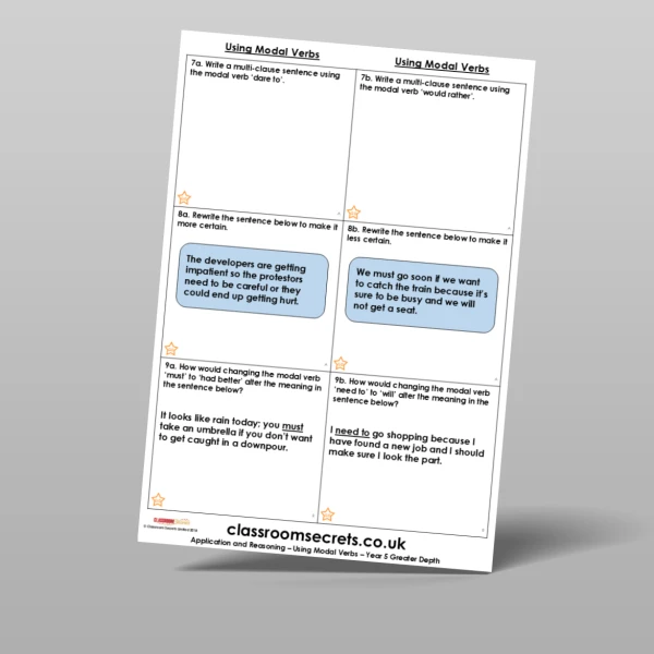 An image of the Using Modal Verbs Application and Reasoning Resource